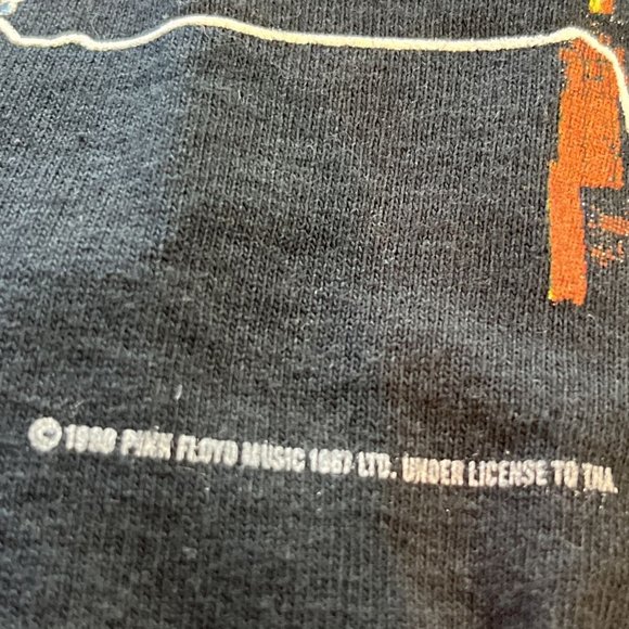 Old Anvil XL “Pink Floyd” Band T-SHIRT 100% Cotton Shirt 2 Sided Graphics 80’s - Picture 3 of 4